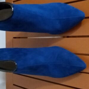 Cute blue suede ankle booties